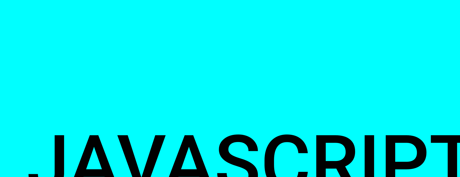 Teal banner that says JavaScript